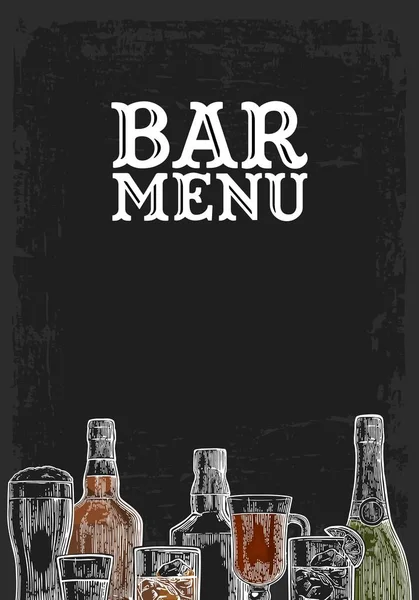 Modelo para Bar menu bebida alcoólica . —  Vetores de Stock