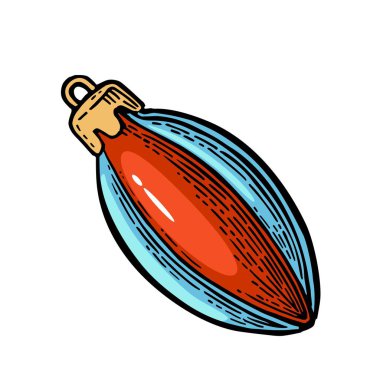 İki oyuncak top köknar ağacı afiş için mutlu Noeller ve mutlu yeni yıl için. Ben