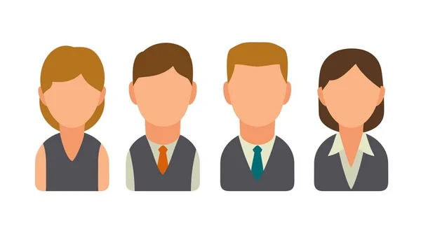 Nastavte ikonu mužské a ženské tváře firmy avatary. Plochý obrázek — Stockový vektor