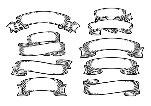 Conjunto de cintas aisladas sobre fondo blanco. Vector — Archivo Imágenes Vectoriales