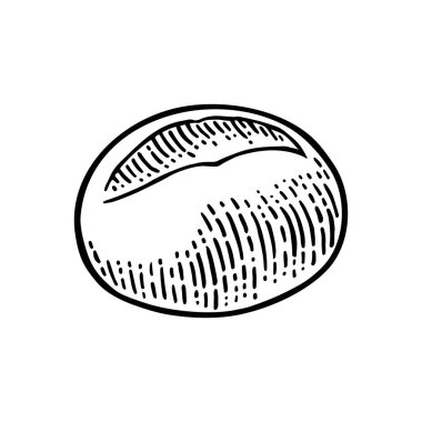 Bun. Vektör siyah elle çizilmiş vintage oyma