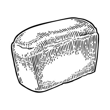 Ekmek. Vektör siyah elle çizilmiş vintage oyma