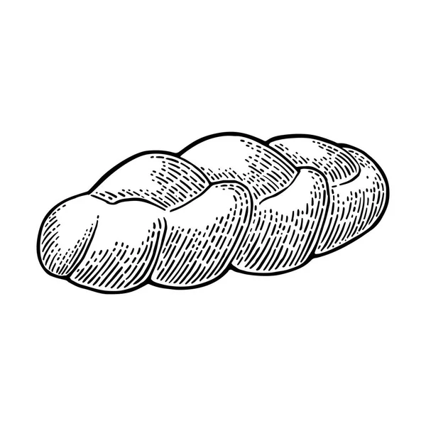 Challah bread.. Vector black hand drawn vintage engraving — Stock Vector