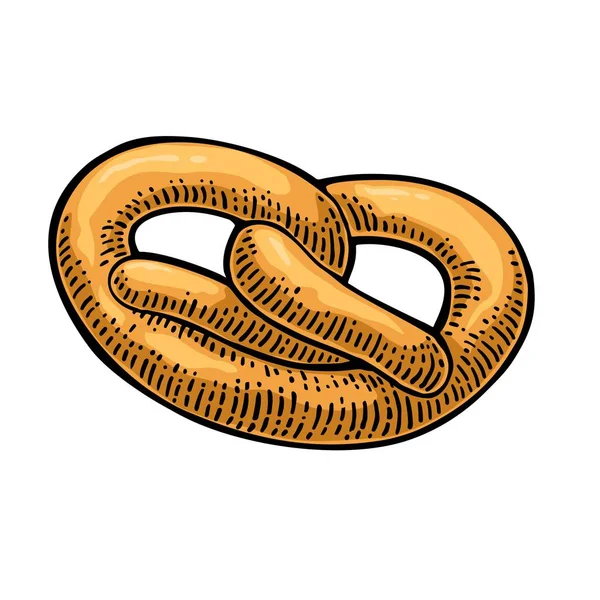 Pretzel. Vector negro dibujado a mano grabado vintage — Archivo Imágenes Vectoriales