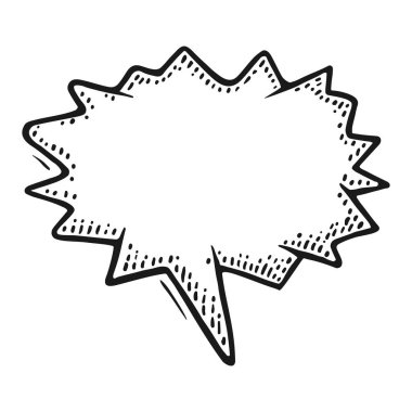 Konuşma balonu. Vintage vektör oyma