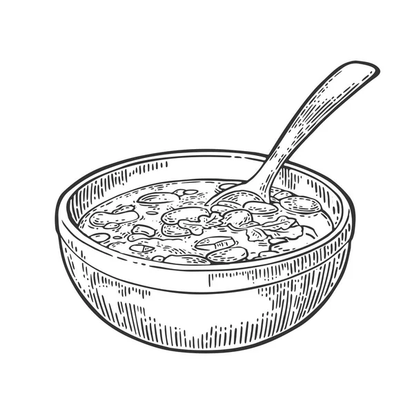 Τσιλι Κον καρνε σε μπολ με το κουτάλι - παραδοσιακό μεξικάνικο φαγητό. — Διανυσματικό Αρχείο