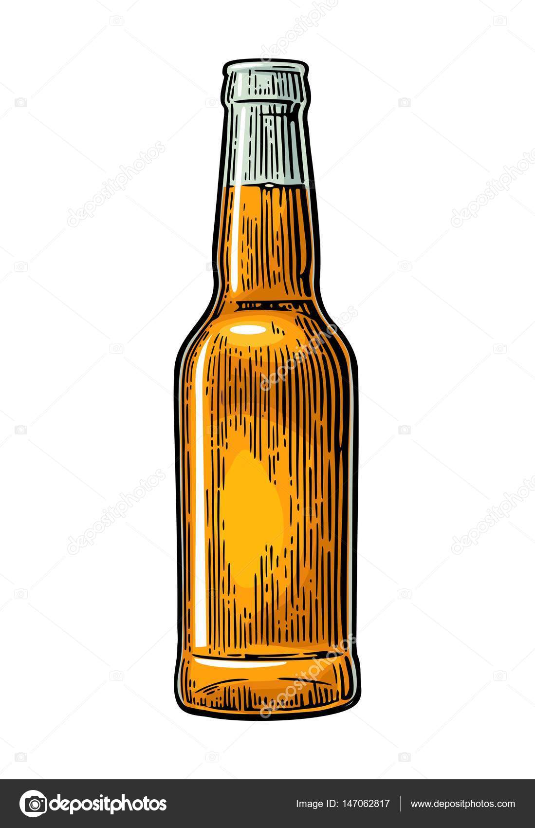 Beer Bottle Drawing On Ruled Paper Stock Illustration - Download Image Now  - Beer - Alcohol, Watercolor Painting, Art - iStock