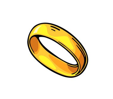 Altın yüzük. Klasik siyah vektör gravür çizimi