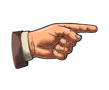 İşaret parmağı. Web, poster, bilgi grafiği için el işareti