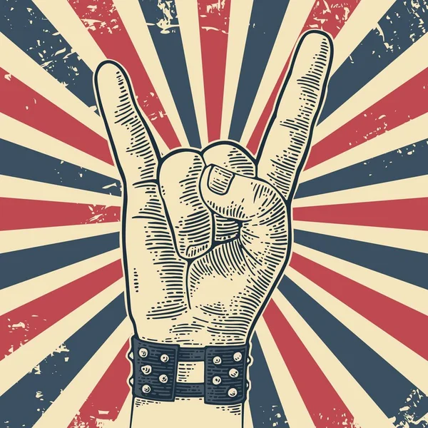 Rock and roll ruce znamení. — Stockový vektor