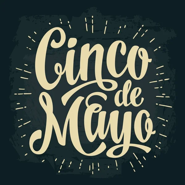 Lettrage Cinco de Mayo. Illustration vectorielle de gravure vintage . — Image vectorielle