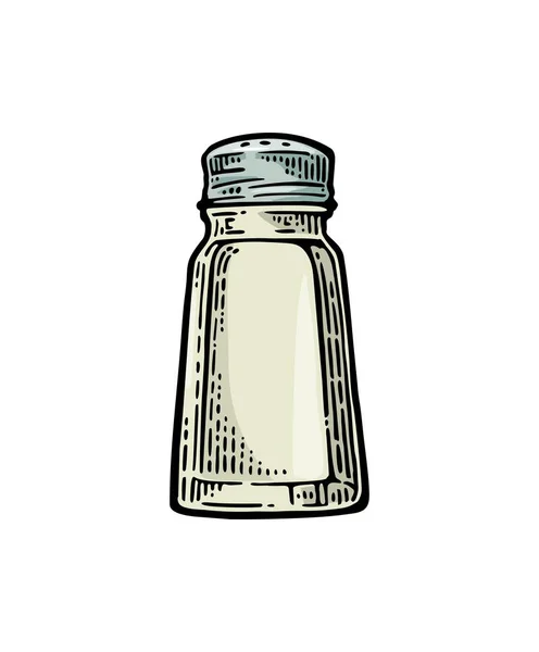 Zout shaker. Vintage kleur vectorillustratie gravure — Stockvector