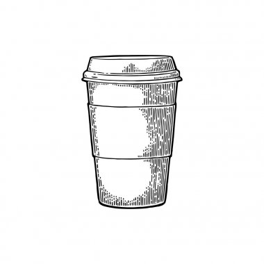 Tek kullanımlık bardak kahve karton tutucu ve kap.