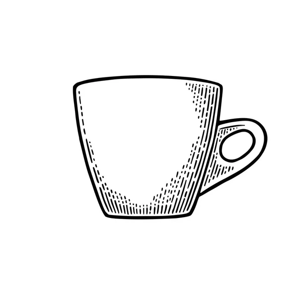 Чашка кави. Стиль ескізів, намальований вручну. Урожай чорний вектор гравюра — стоковий вектор