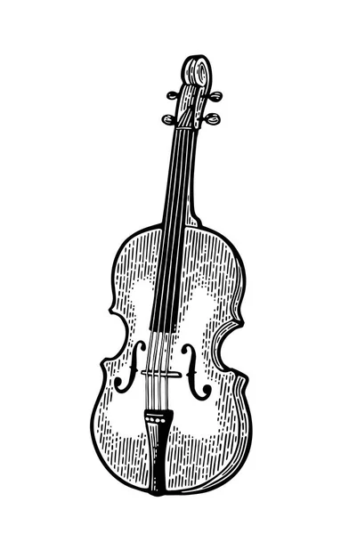 小提琴。复古黑色雕刻图 — 图库矢量图片