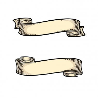 Beyaz arkaplanda izole edilmiş kurdeleler. Vektör