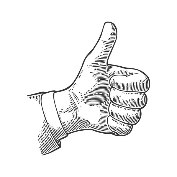 Ruka se symbolem Like. Making thumb up gesto. — Stockový vektor