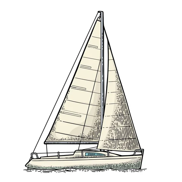 Vitorlás hajó. Vitorlás hajó. Vektor készült lapos illusztráció a yacht club — Stock Vector