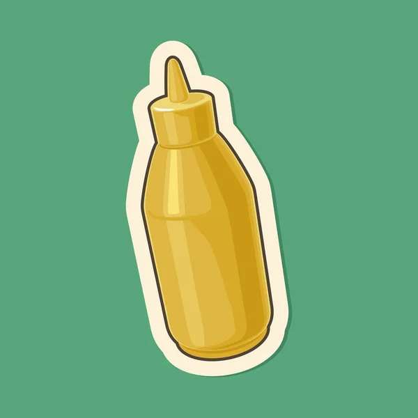 Пластиковые бутылки горчицы. Векторная плоская иллюстрация — стоковый вектор