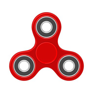 Oyuncak kırmızı spinner. Vektör düz renk çizim. Beyaz izole