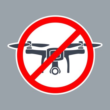 Yol işareti Hayır dron bölge yasaklamaktadır. Vektör simgesi