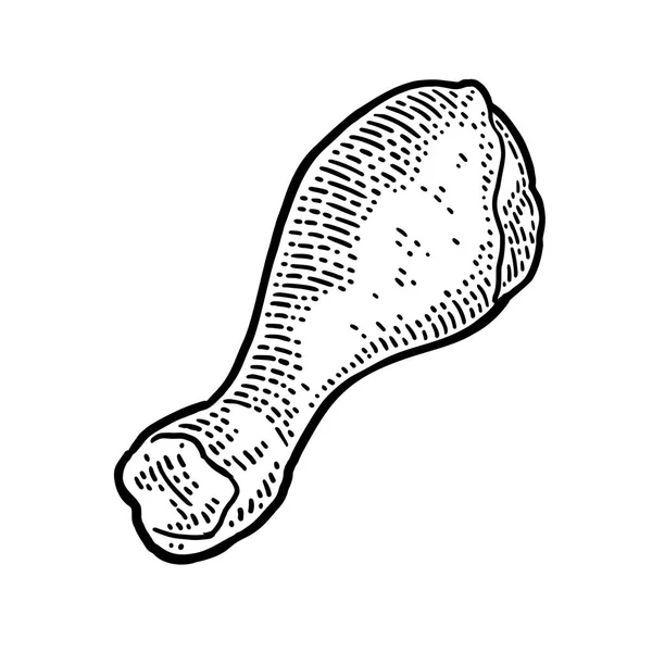 Куриная нога. Винтажная черная векторная гравировка. I — стоковый вектор