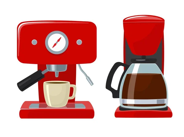 Cafetera. Icono plano vectorial aislado sobre fondo blanco . — Vector de stock