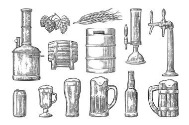 Dokunma, sınıf, kutu, şişe ve bira fabrikası tank ile bira koymak.