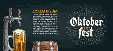 Bira musluk. Vintage vektör resmi web, poster, bira partisine davet için oyma.