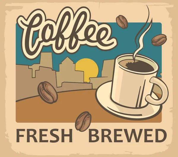 Kahve fincanı. Eski kağıt doku arka plan üzerinde Vintage vektör çizim.