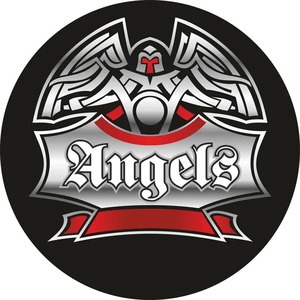 Motorcycle labels, badges, logotype and design elements. Vector illustration for motorcycle club Angels. — Stock Vector