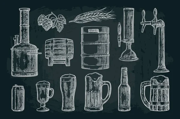 Dokunma, sınıf, kutu, şişe ve bira fabrikası tank ile bira koymak.