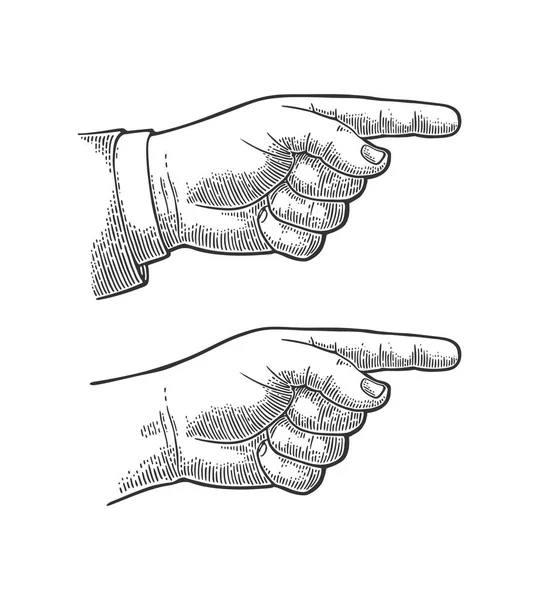 Pointant du doigt. Panneau à main pour web, poster, infographie — Image vectorielle