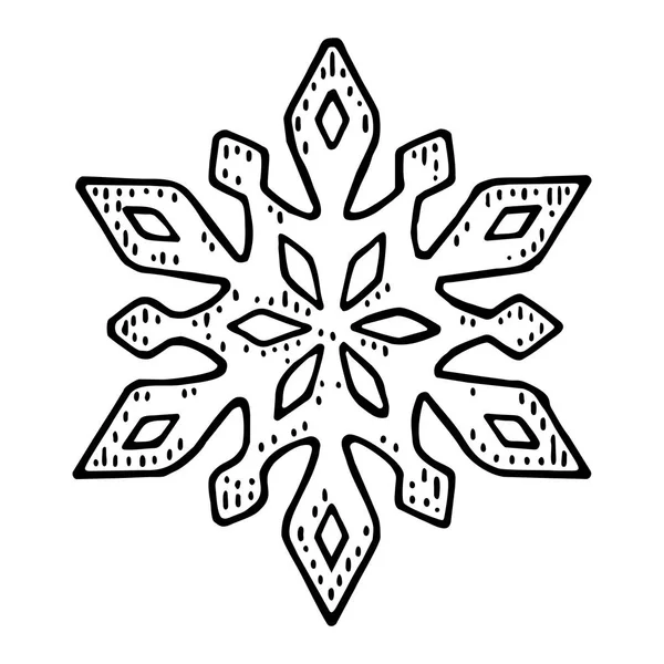 Сніжинка. Векторна вінтажна чорна гравюрна ілюстрація . — стоковий вектор