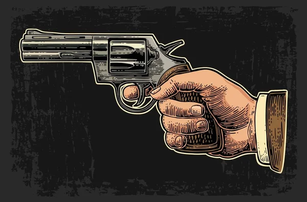 Mano disparando un arma para comenzar la carrera — Vector de stock