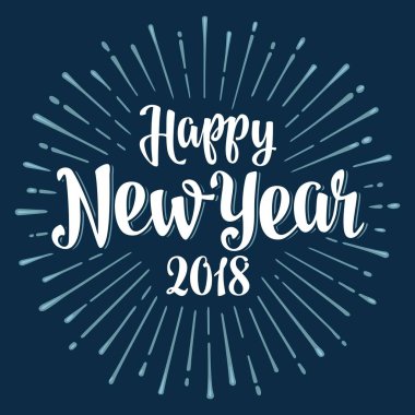 Mutlu yeni yıl 2018 yazı ışınları ile.