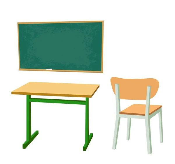 Skolan skrivbord och en stol. — Stock vektor