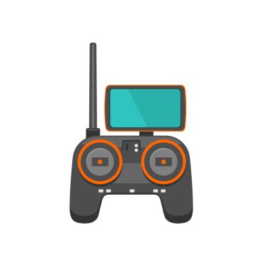 Ekran ve düğme simgesi uzaktan kumanda dron. Vektör düz