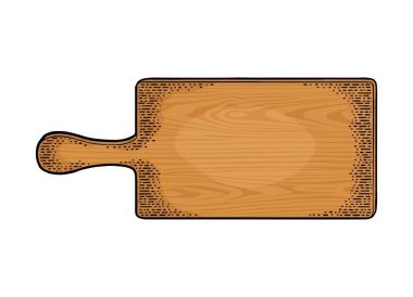 Ahşap kesme tahtası. Vektör vintage oyma