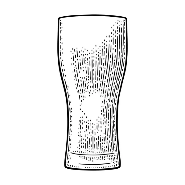 Пустое стеклянное пиво. Векторная гравировка — стоковый вектор