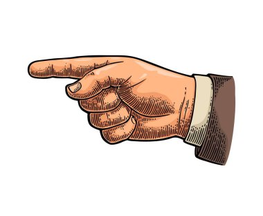 İşaret parmağı. Web, poster, bilgi grafiği için el işareti