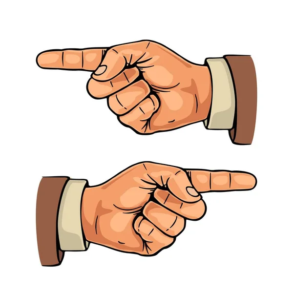 Pointing finger. Hand sign for web, poster, info graphic — Stock Vector