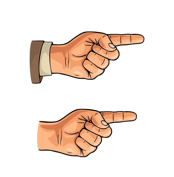 Δείχνοντας το δάχτυλο. Hand sign for web, αφίσα, πληροφορίες γραφικό — Διανυσματικό Αρχείο