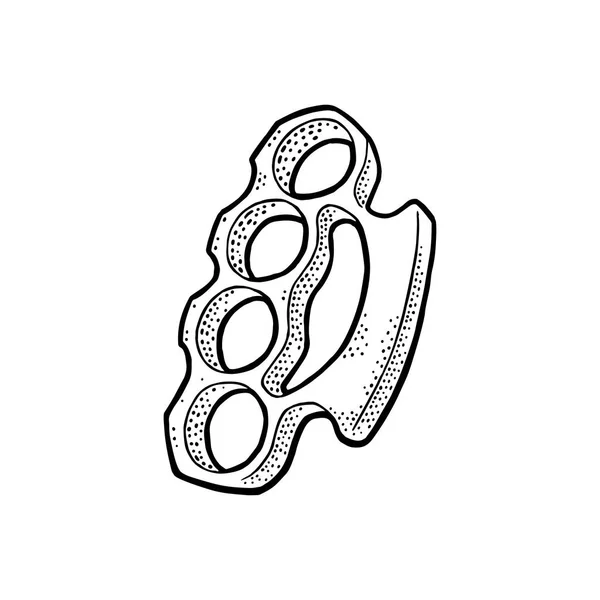 Brass Knuckles. Gravure van vintage zwarte vectorillustratie. — Stockvector