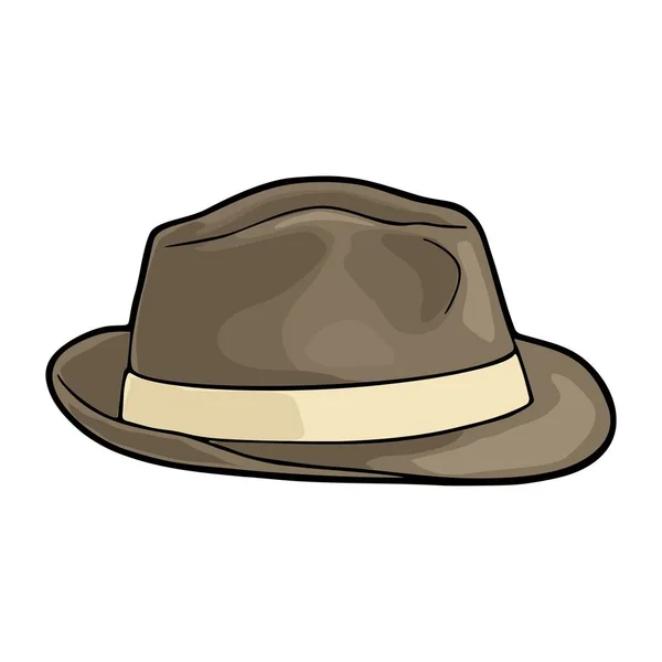 Sombrero de hombre con cinta. Vector vintage ilustración plana — Vector de stock