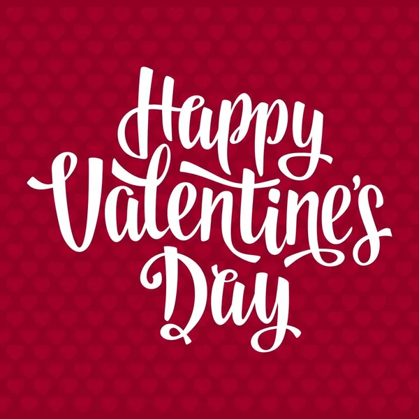 Joyeux Valentines lettrage sur fond coeurs rouges — Image vectorielle