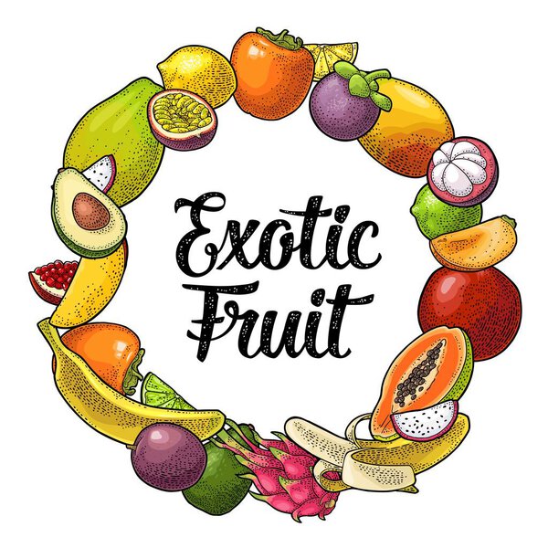 Круговая форма закладывает плоды. Векторная гравировка
