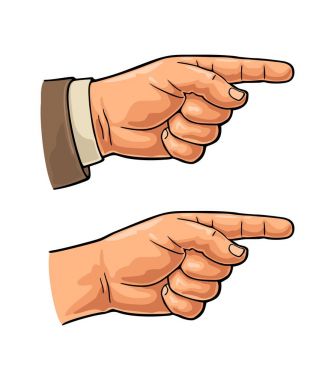 İşaret parmağı. Web, poster, bilgi grafiği için el işareti