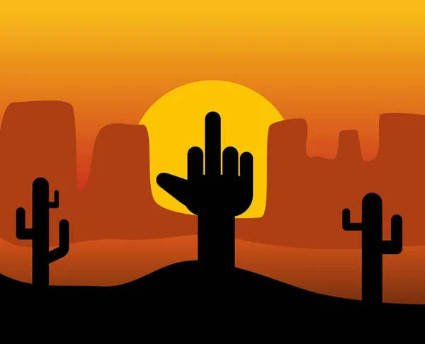 Cactus as fuck. Background the desert. — Stok Vektör