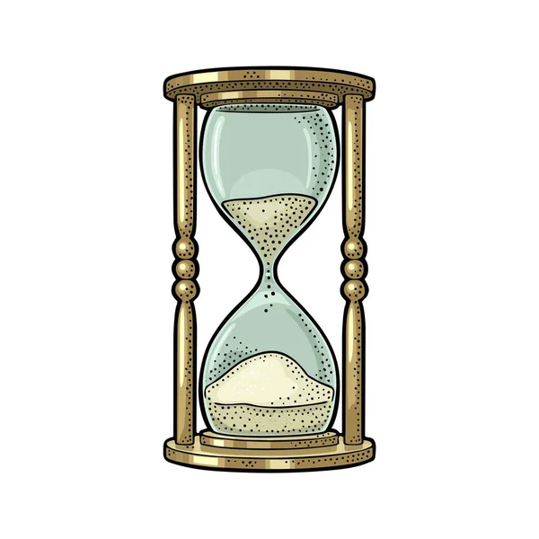 レトロな砂時計。ベクトル ビンテージ彫刻 — ストックベクタ